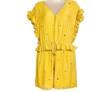 Very J Mustard Colored Summer Romper